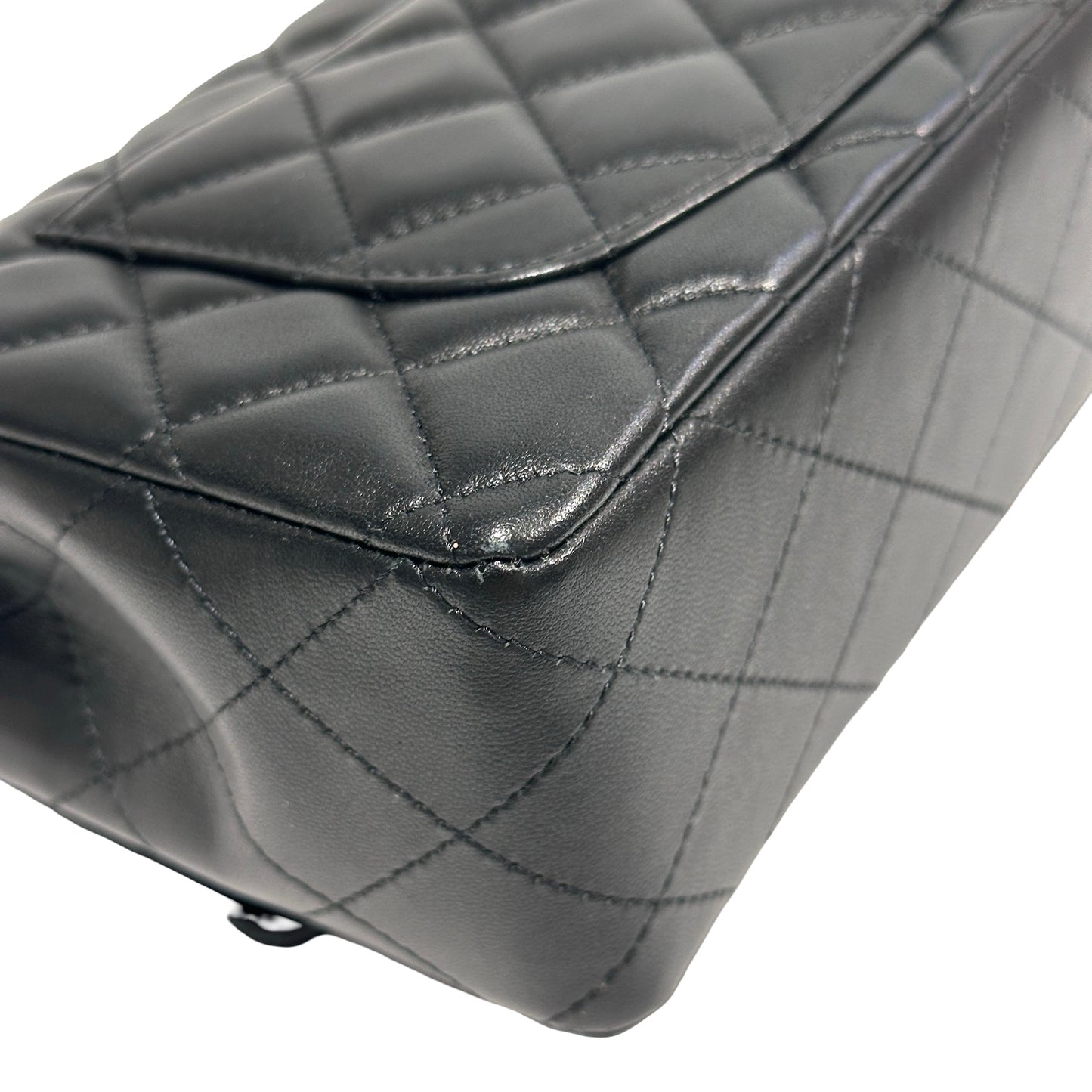 Used CHANEL Lambskin Quilted Mini Flap Bag Coco Charms Mini Bag Black Gold Hardware
