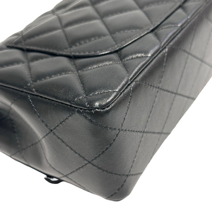 Used CHANEL Lambskin Quilted Mini Flap Bag Coco Charms Mini Bag Black Gold Hardware