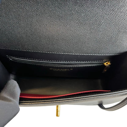 Used CHANEL Caviar Leather Shoulder Bag Shoulder Bag Black