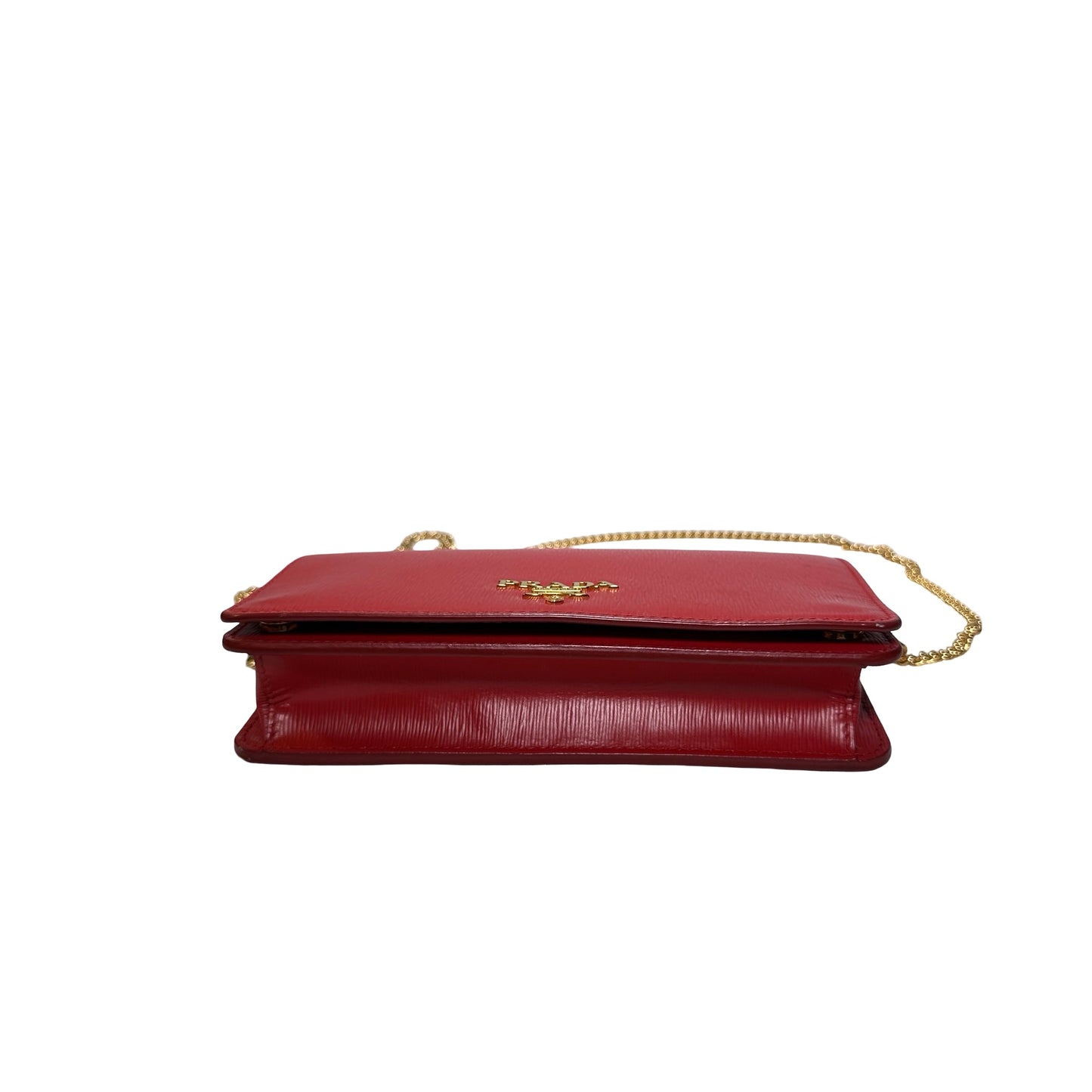 Used PRADA Vitello Move Staffing Woc Wallet on chain Red