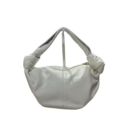 Used BOTTEGA VENETA Calfskin Leather Mini Double Knot Hobo Bag White