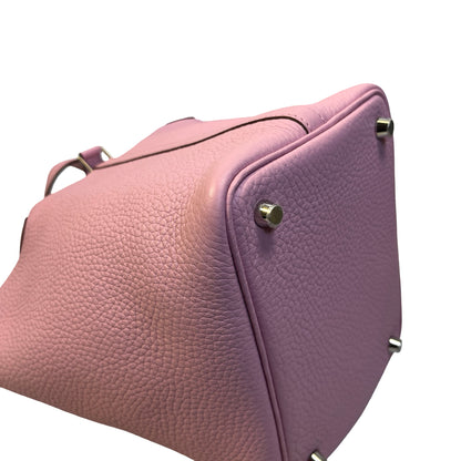 Used HERMES Leather Picotin Bucket Bag Pink