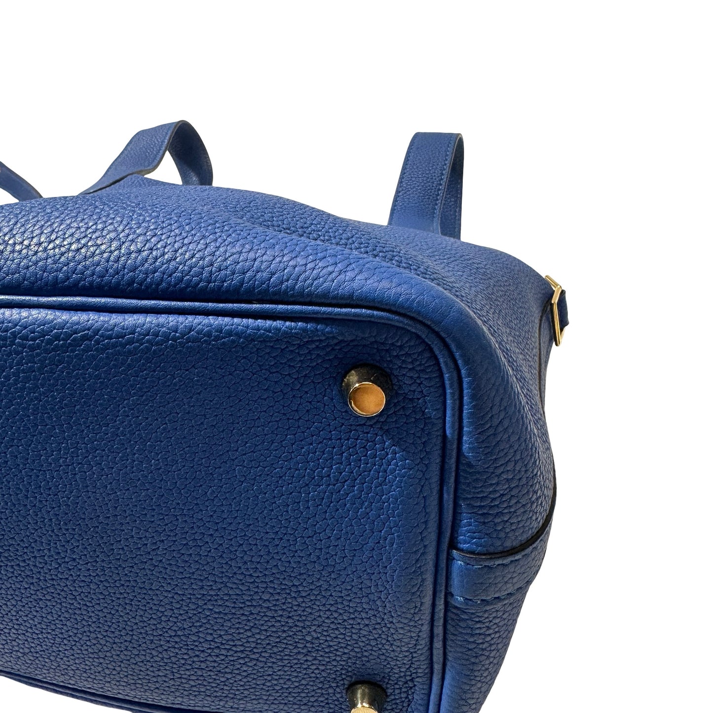 Used HERMÈS Clemence leather Picotin 18 Handbag bleu electrique PHW