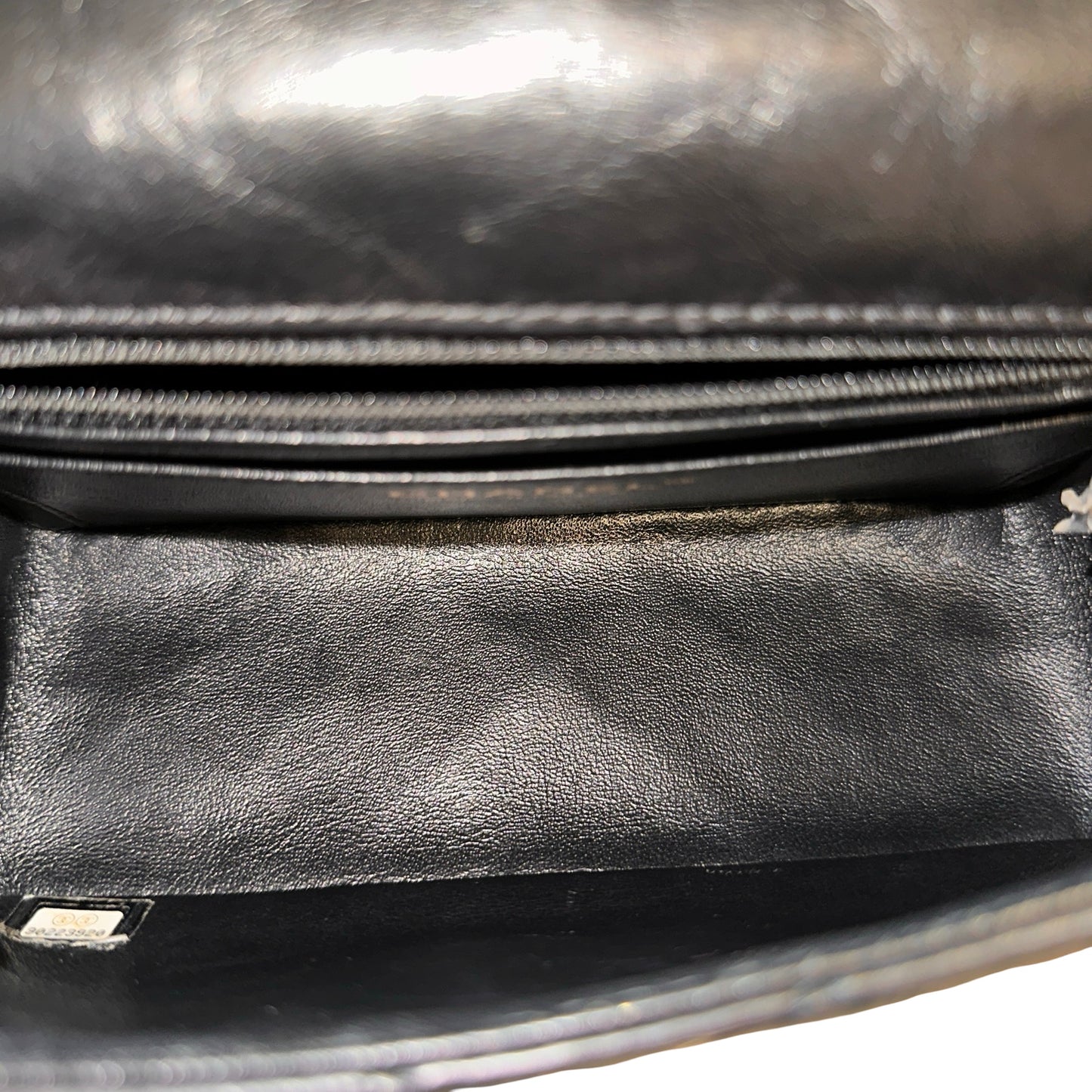 Used CHANEL Calfskin Leather Mini 2.55 Shoulder Bag Black