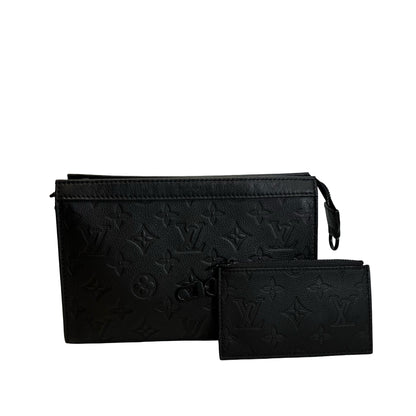 Used LOUIS VUITTON Monogram Empreinte Pochette Cle Clutch Black