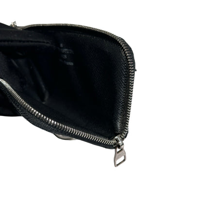 Used LOUIS VUITTON Damier Ebene Canvas KEY POUCH Pouch Black