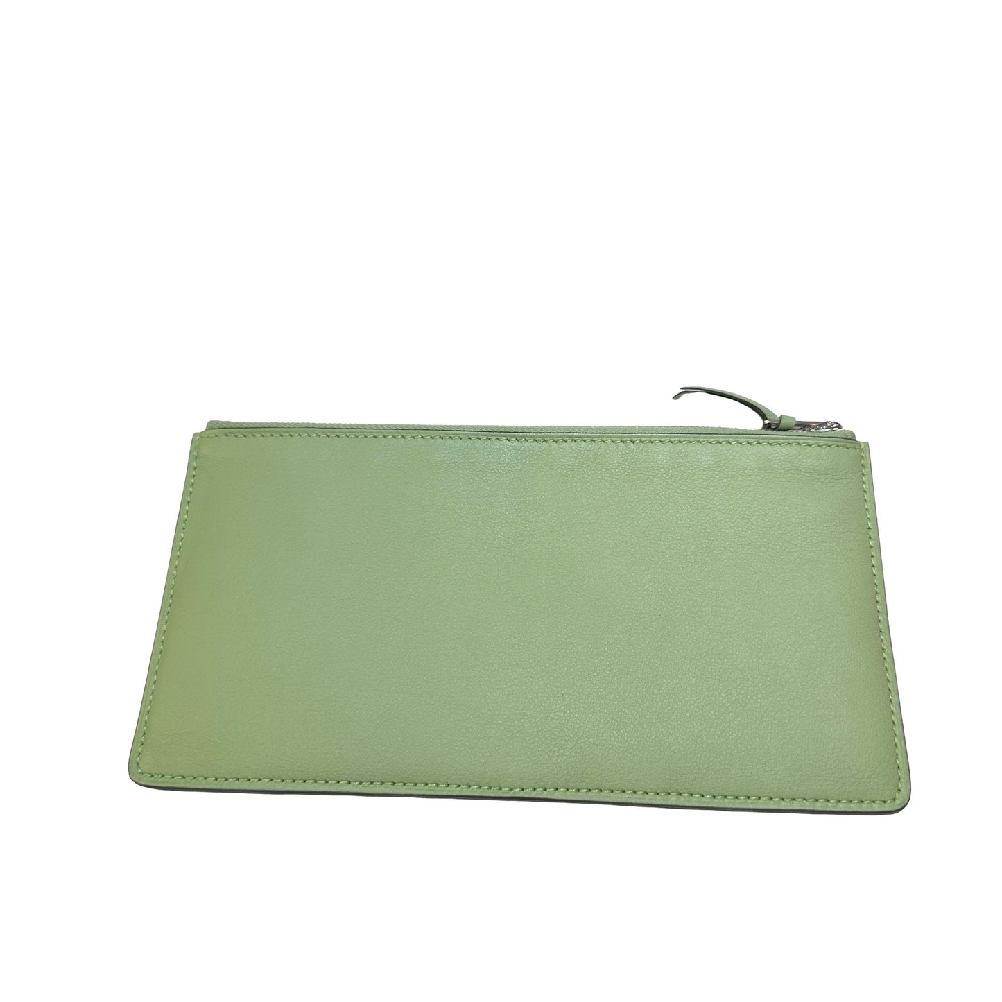 Used HERMES Leather Jige Clutch Green