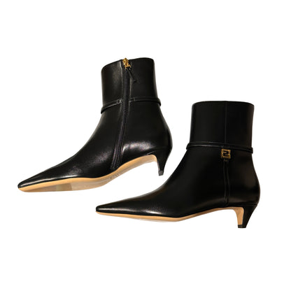 Unused FENDI BOOTS Shoes Black GHW