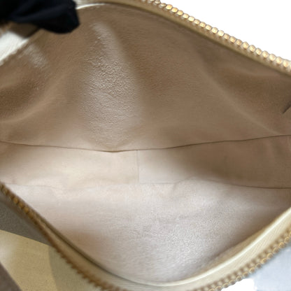 Used CELINE Grained Calfskin Teen Lulu Rice Hobo Bag White Ghw