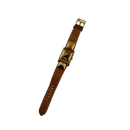 Used HERMÈS Watch Brown Gold (37) GHW