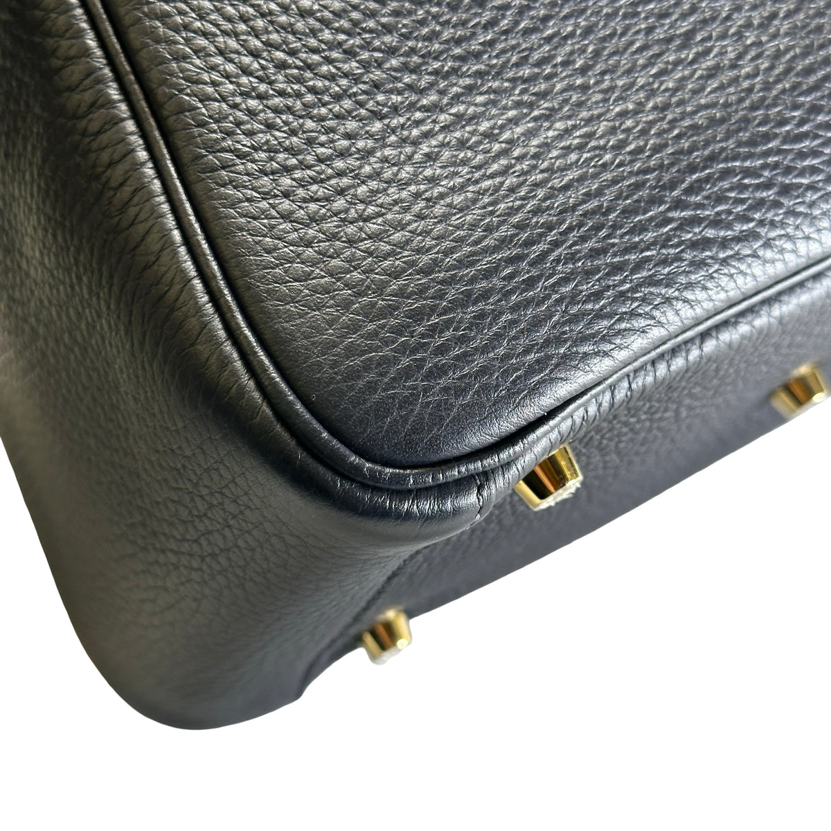 Used HERMES Leather Lindy 26 Handbag Navy GHW