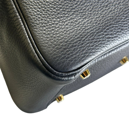 Used HERMES Leather Lindy 26 Handbag Navy GHW