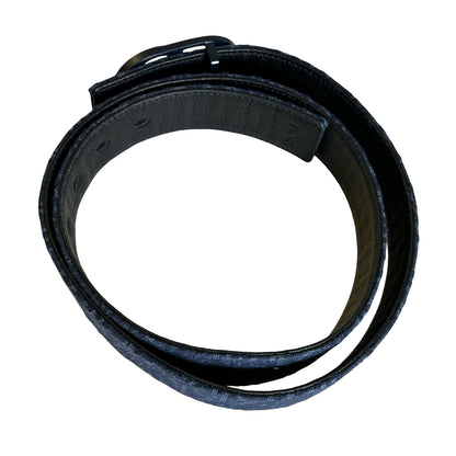 Used DIOR Dior Oblique Jacquard Saddle Belt Belt Navy Black