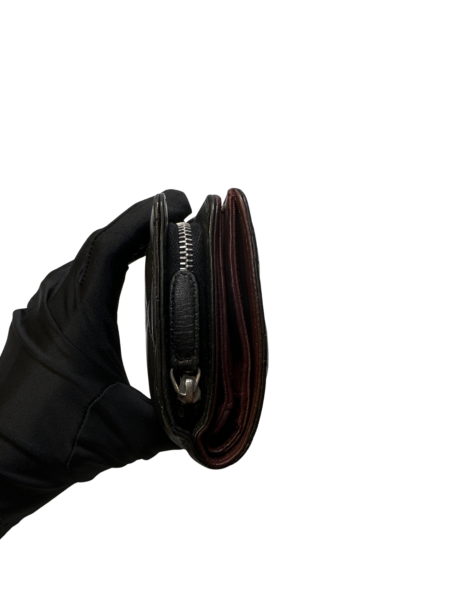 CHANEL Matelasse Lambskin Matelasse Long Wallet Black