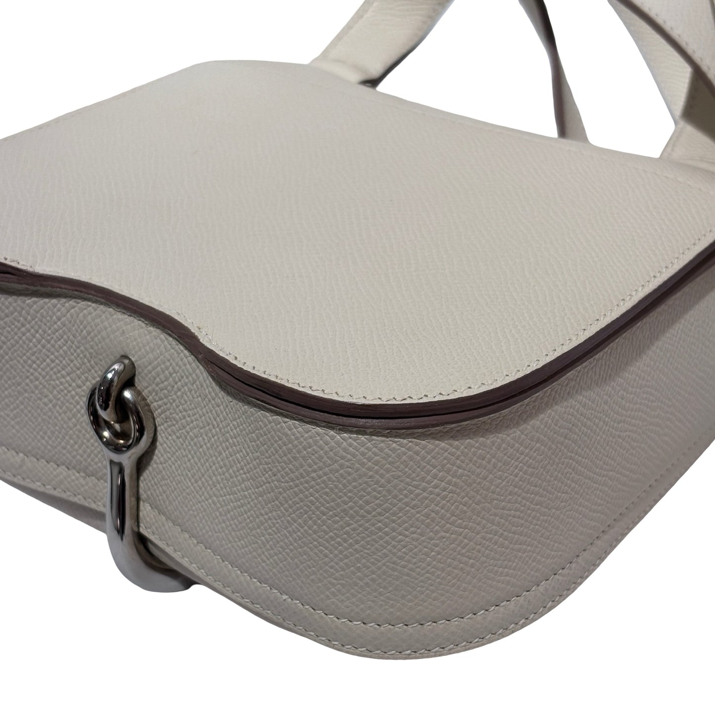 Used HERMES Epsom Mini Della Shoulder Bag Craie PHW