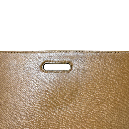 Used LOEWE Lambskin Leather Vintage Shoulder Shoulder Bag Beige Yellow