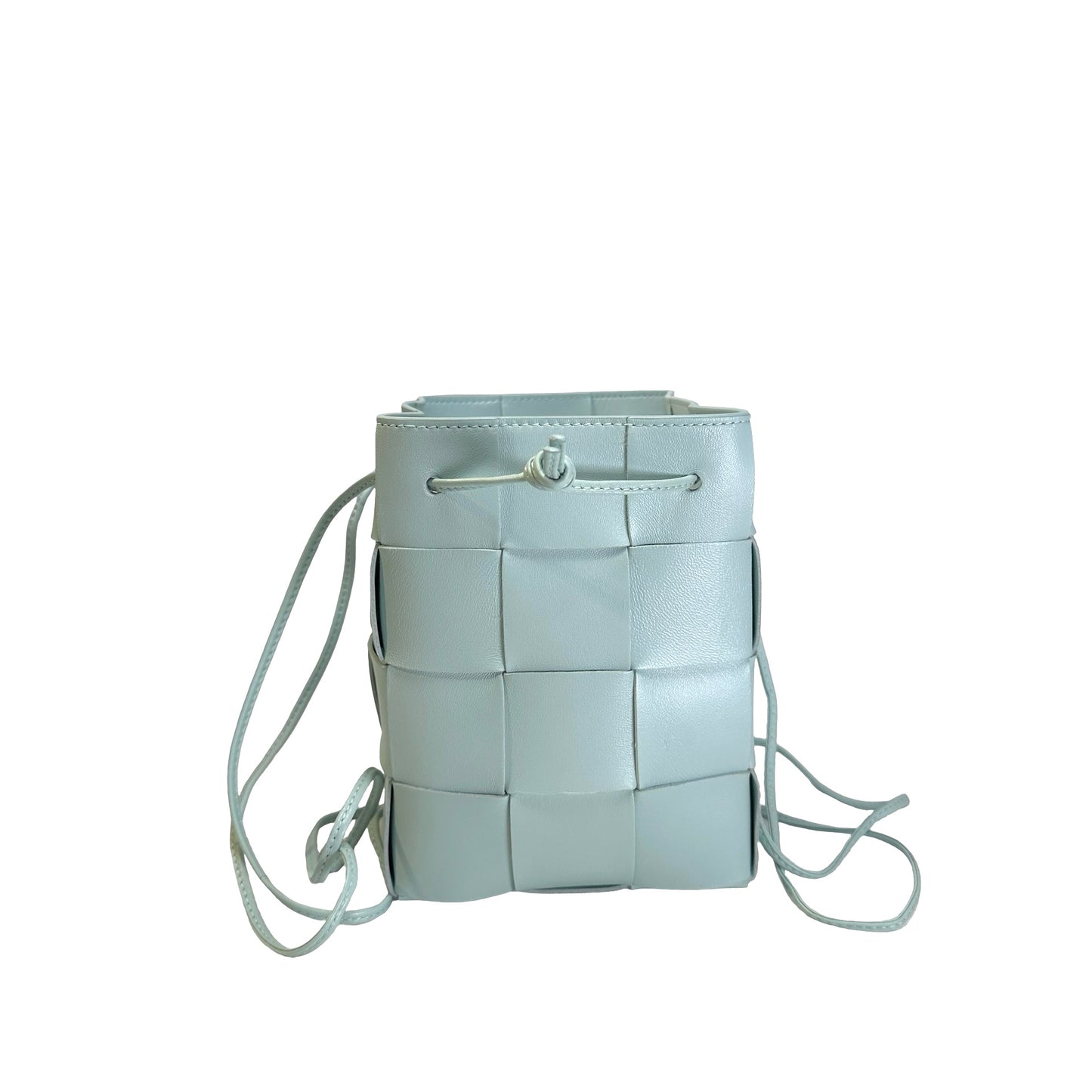 Used BOTTEGA VENETA Intrecciato Cassette Bucket Bag Bucket Bag Light Blue