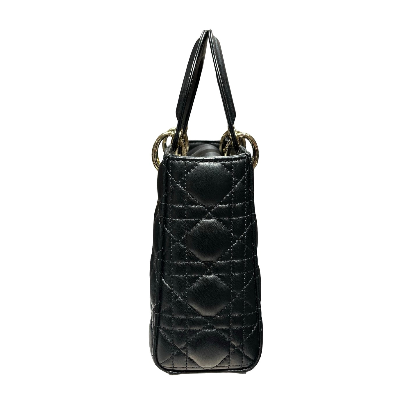 Used DIOR Lady Dior Handbag Black GHW