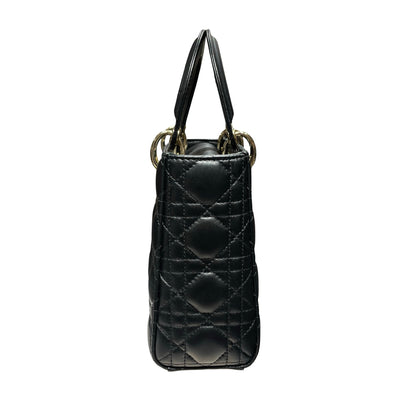 Used DIOR Lady Dior Handbag Black GHW