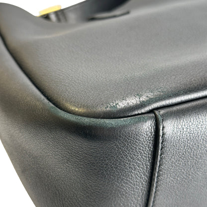Used SAINT LAURENT Leather Le 5 à 7 Shoulder Bag Black Gold