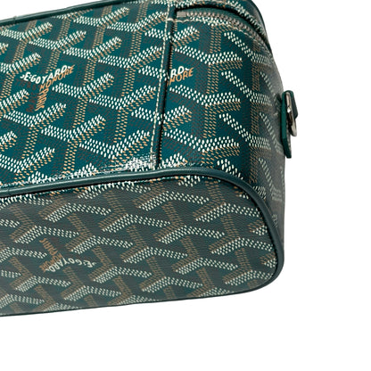 Used GOYARD Canvas Vanity Case Cross Body Bag Green PHW