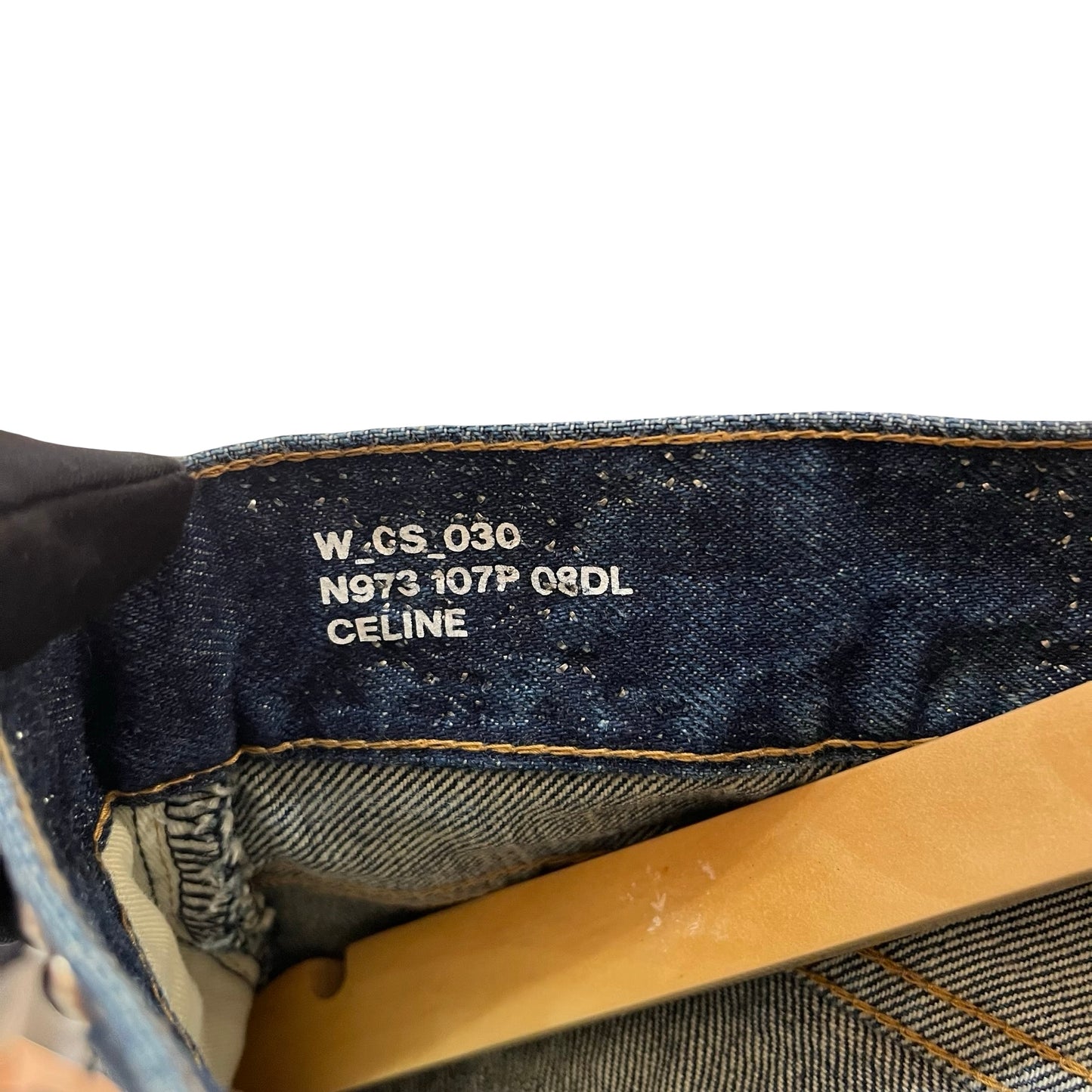 Used CÉLINE Denim Used CÉLINE Cotton Triomphe Studded Denim Skirt Clothes Dark Blue