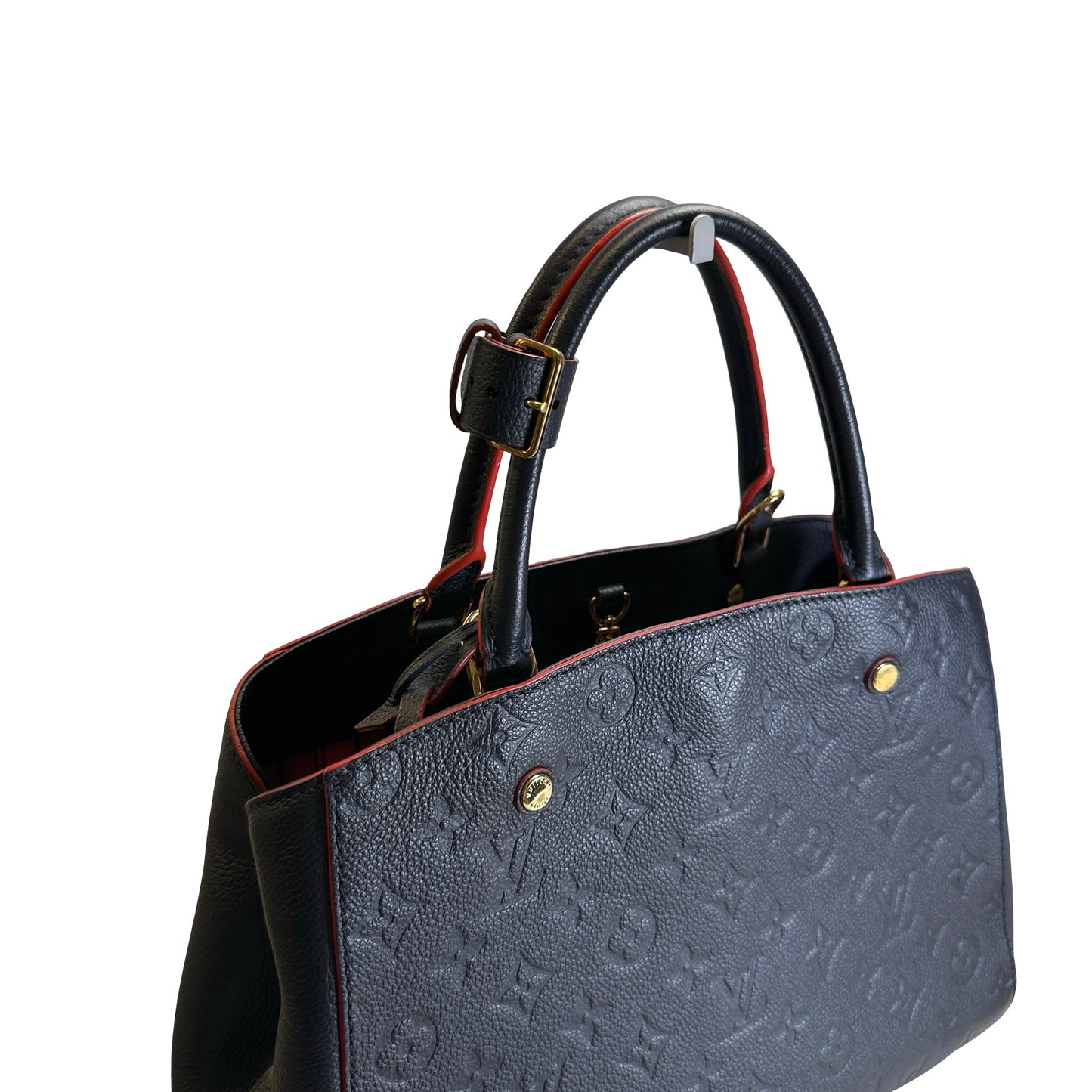 Used LOUIS VUITTON Monogram Empreinte Montaigne Handbag Black Red