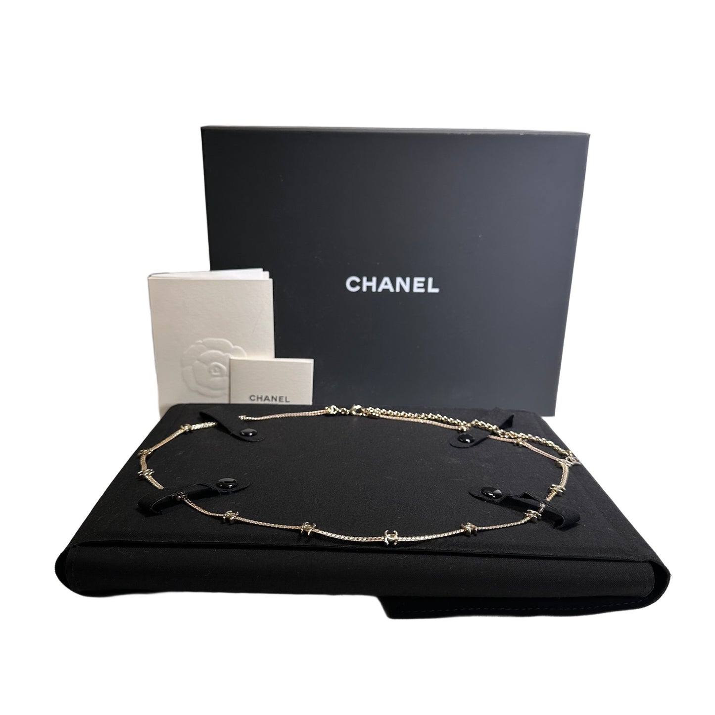 Used CHANEL 14 logo CC Logo Chain Necklace Gold