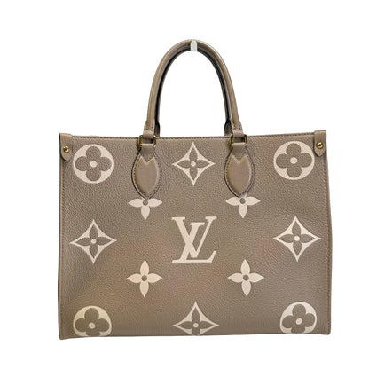 Used LOUIS VUITTON Monogram Empreinte Giant Monogram OnTheGo Tote Bag Tourterelle Creme