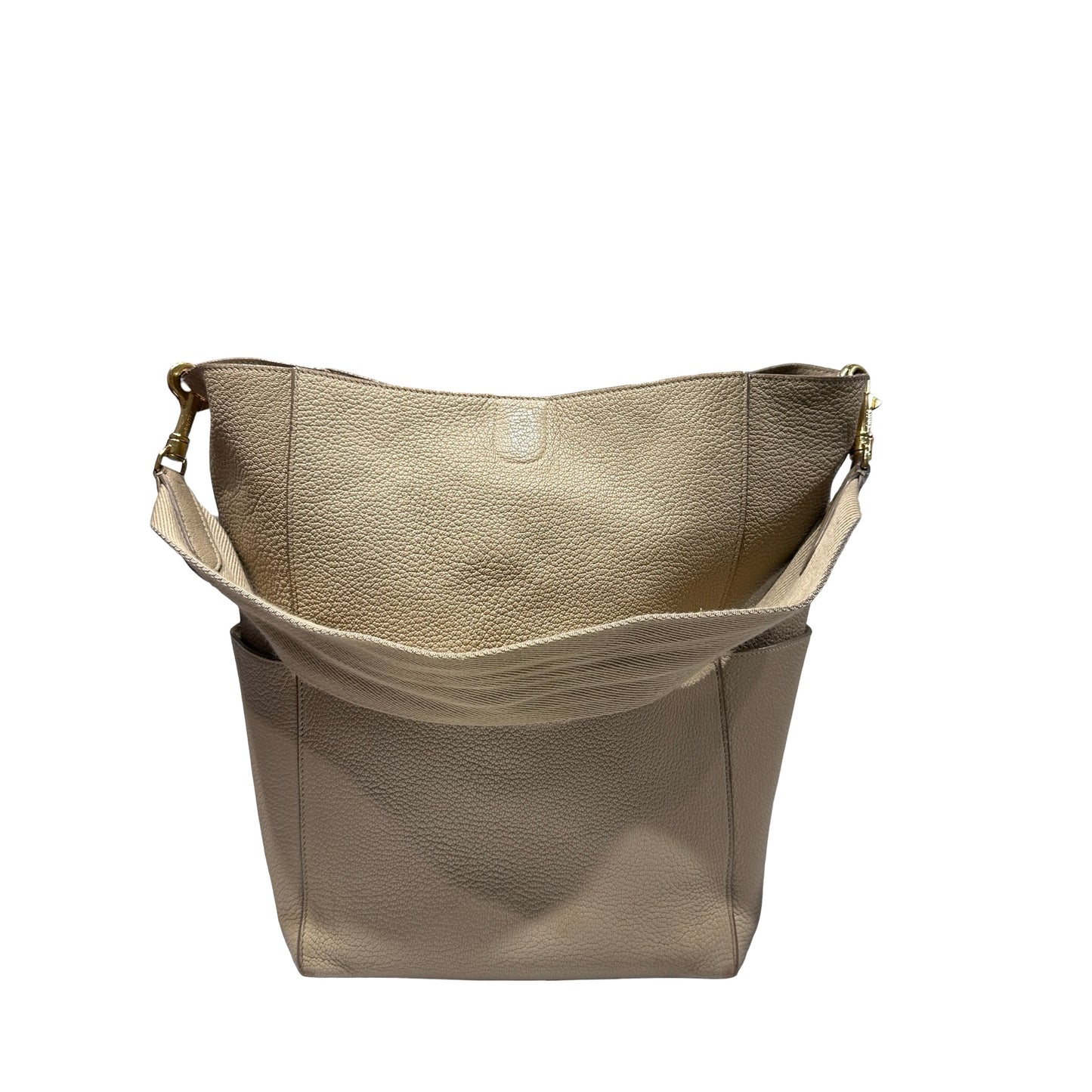 Used CÉLINE Seau Sangle Medium Shoulder Bag Beige GHW