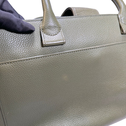 Used CHANEL Calfskin Leather Tote Bag Green