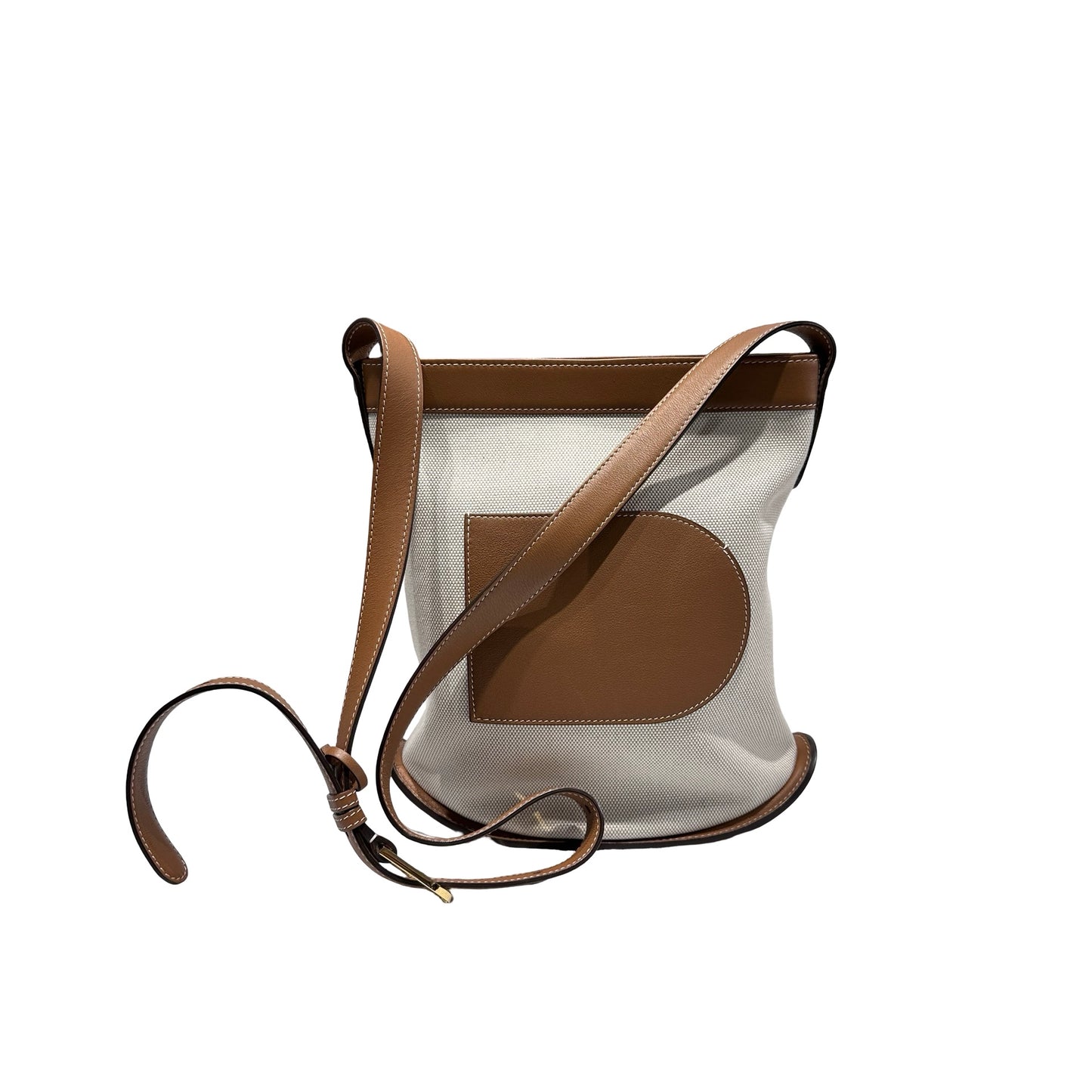 Used DELVAUX Canvas Pin Shoulder Bag Brown