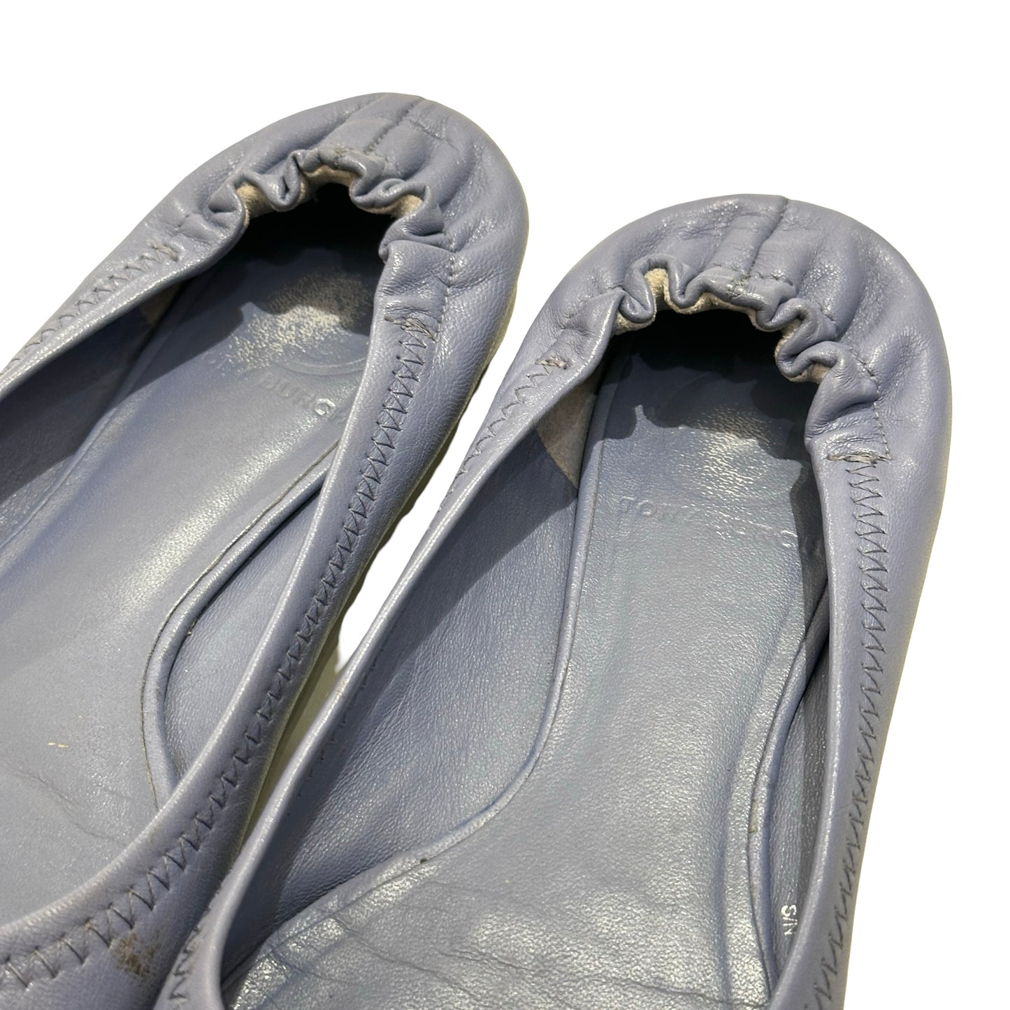 Used TORY BURCH Flats Shoes Navy Blue GHW