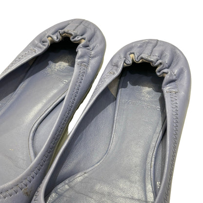 Used TORY BURCH Flats Shoes Navy Blue GHW
