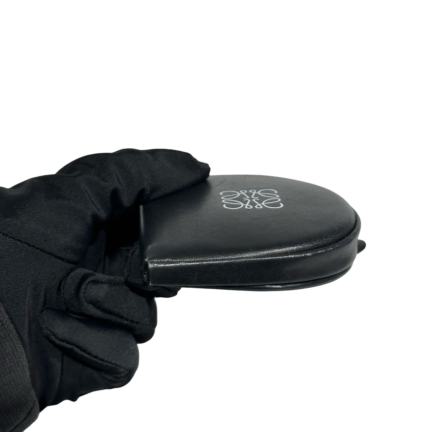 Used LOEWE Calfskin Leather Coin Purse Black