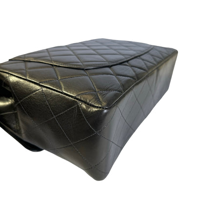 Used CHANEL Quilted Lambskin Vintage Classic Flap Chain Shoulder Bag Black Gold
