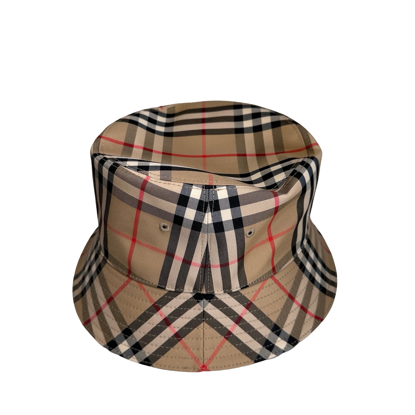 Used BURBERRY Vintage Check Vintage Check Bucket Hat Hat Archive Beige Black Red White