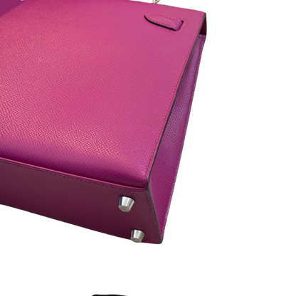 Used HERMES Epsom Kelly 25 Shoulder Bag Purple PHW