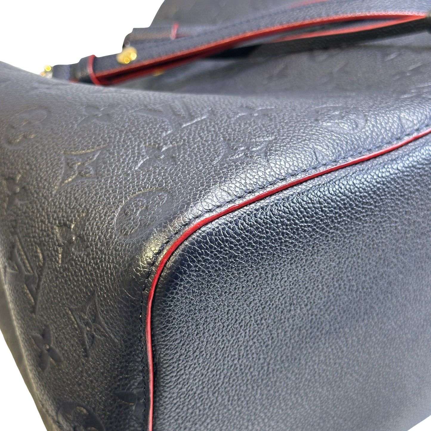 Used LOUIS VUITTON Monogram Empreinte NéoNoé Bucket Bag Navy Blue