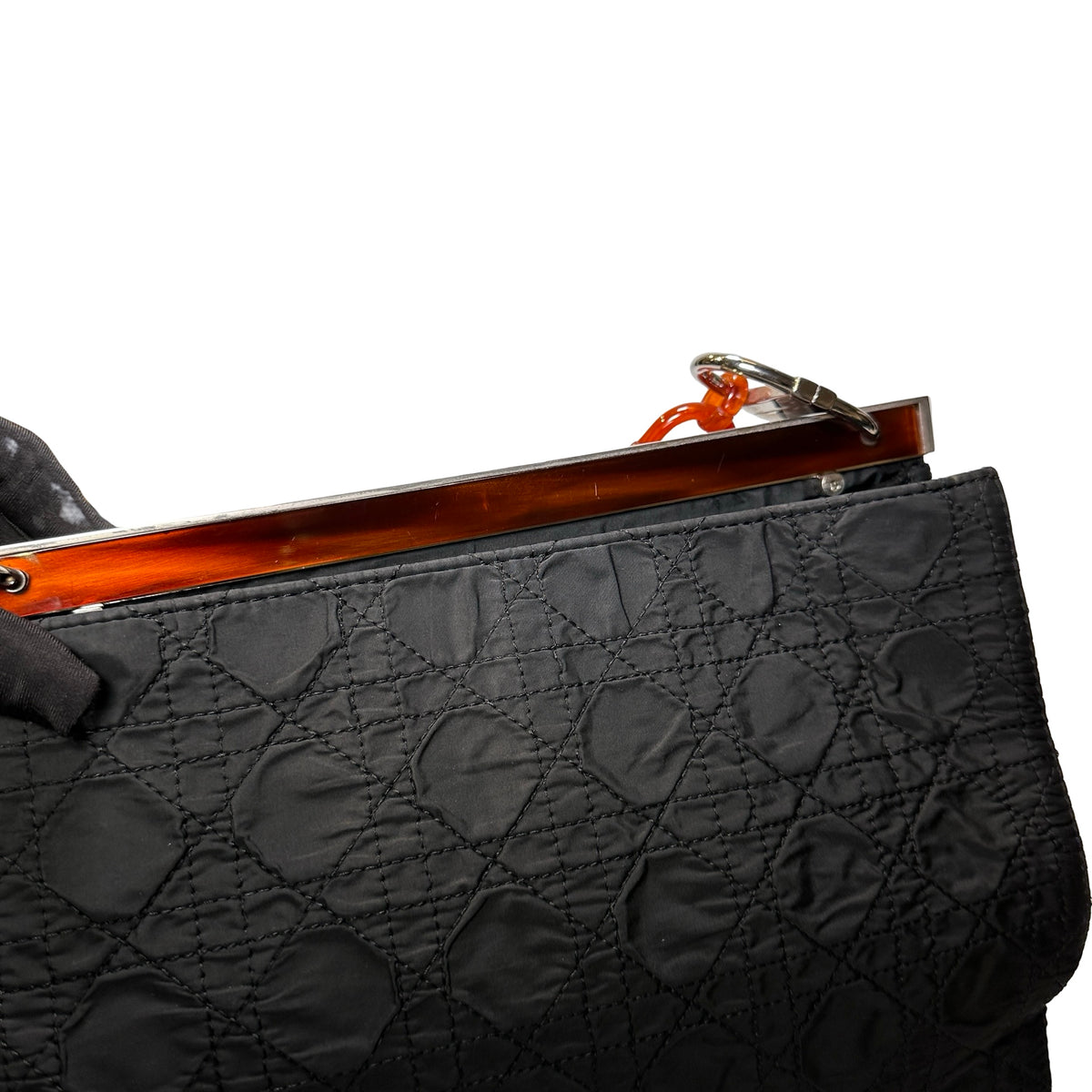 Used DIOR CANVAS Shoulder Bag Black