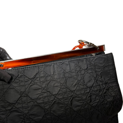 Used DIOR CANVAS Shoulder Bag Black