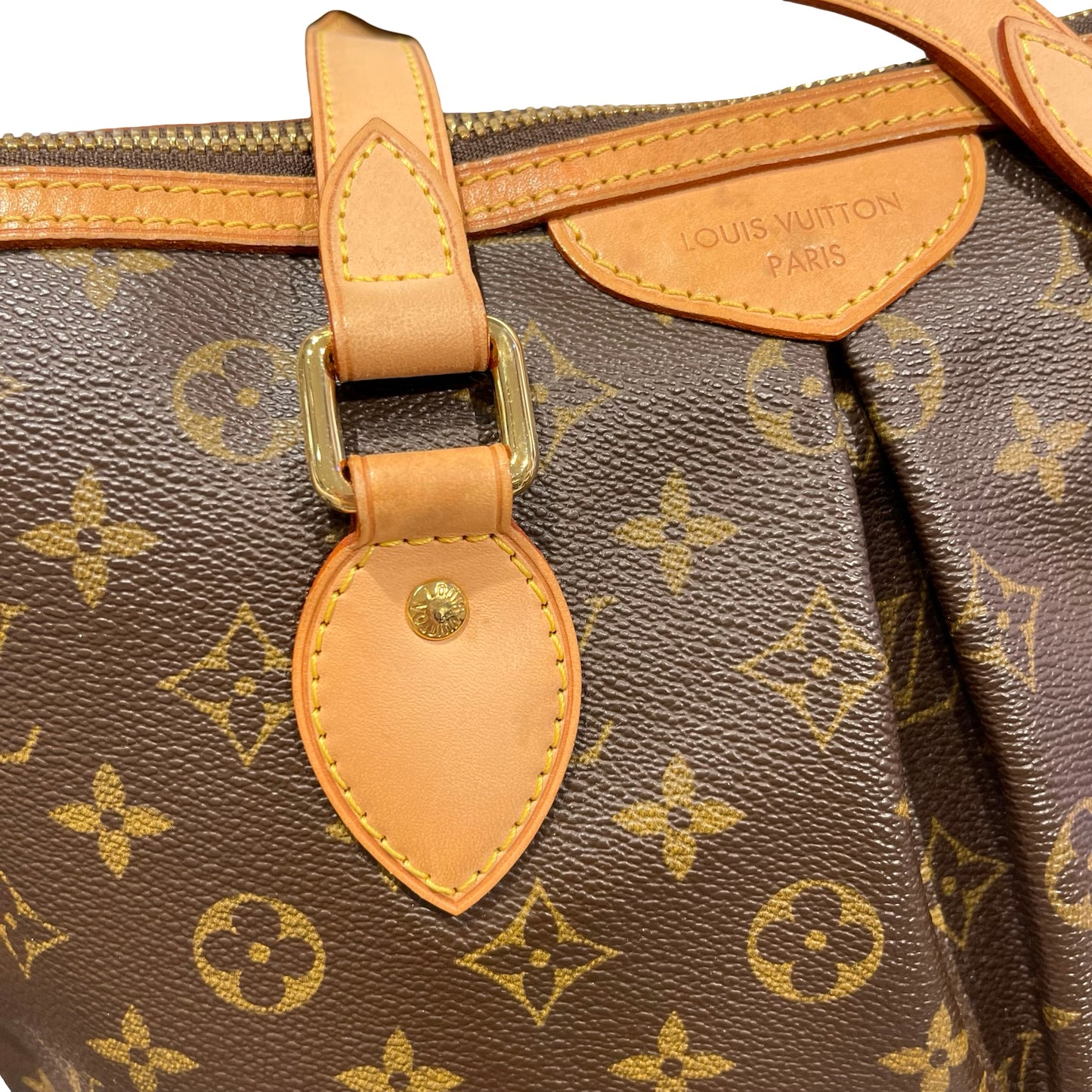 Used LOUIS VUITTON CANVAS PALERIMO Shoulder Bag BROWN GHW