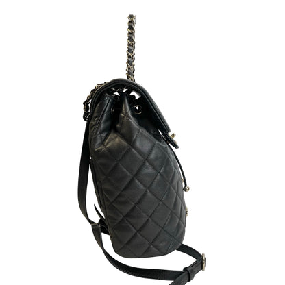 Used CHANEL Quilted Caviar Gabrielle Backpack Backpack Black Gold Hardware