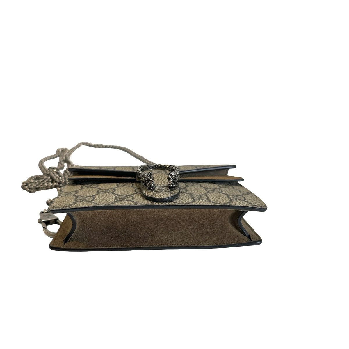 Used GUCCI GG Supreme Dionysus Chain Shoulder Bag Beige Ebony Taupe