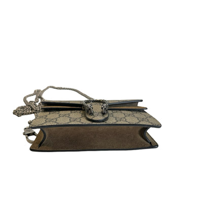 Used GUCCI GG Supreme Dionysus Chain Shoulder Bag Beige Ebony Taupe