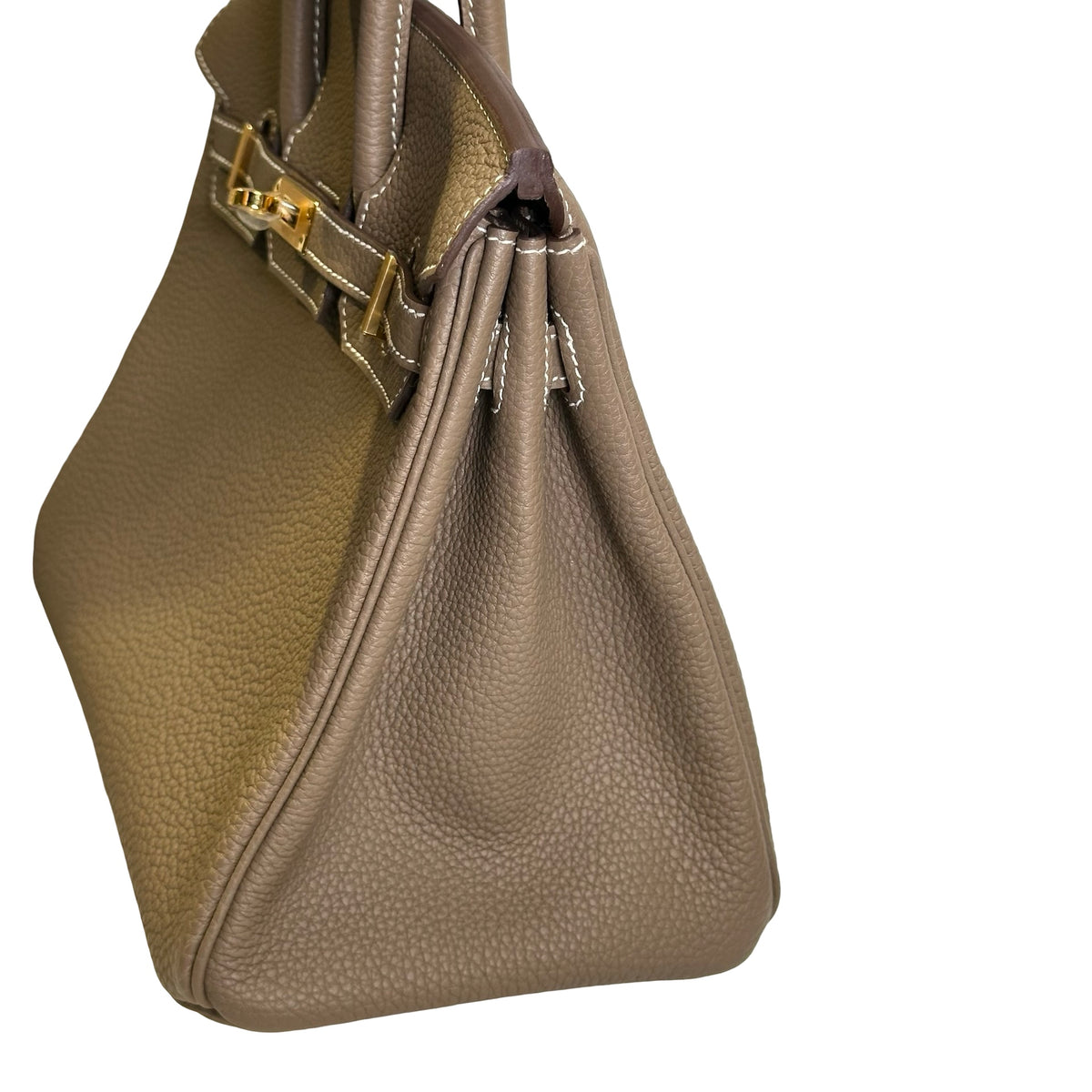 Used HERMES Togo Birkin 25 Handbag Etoupe Gold