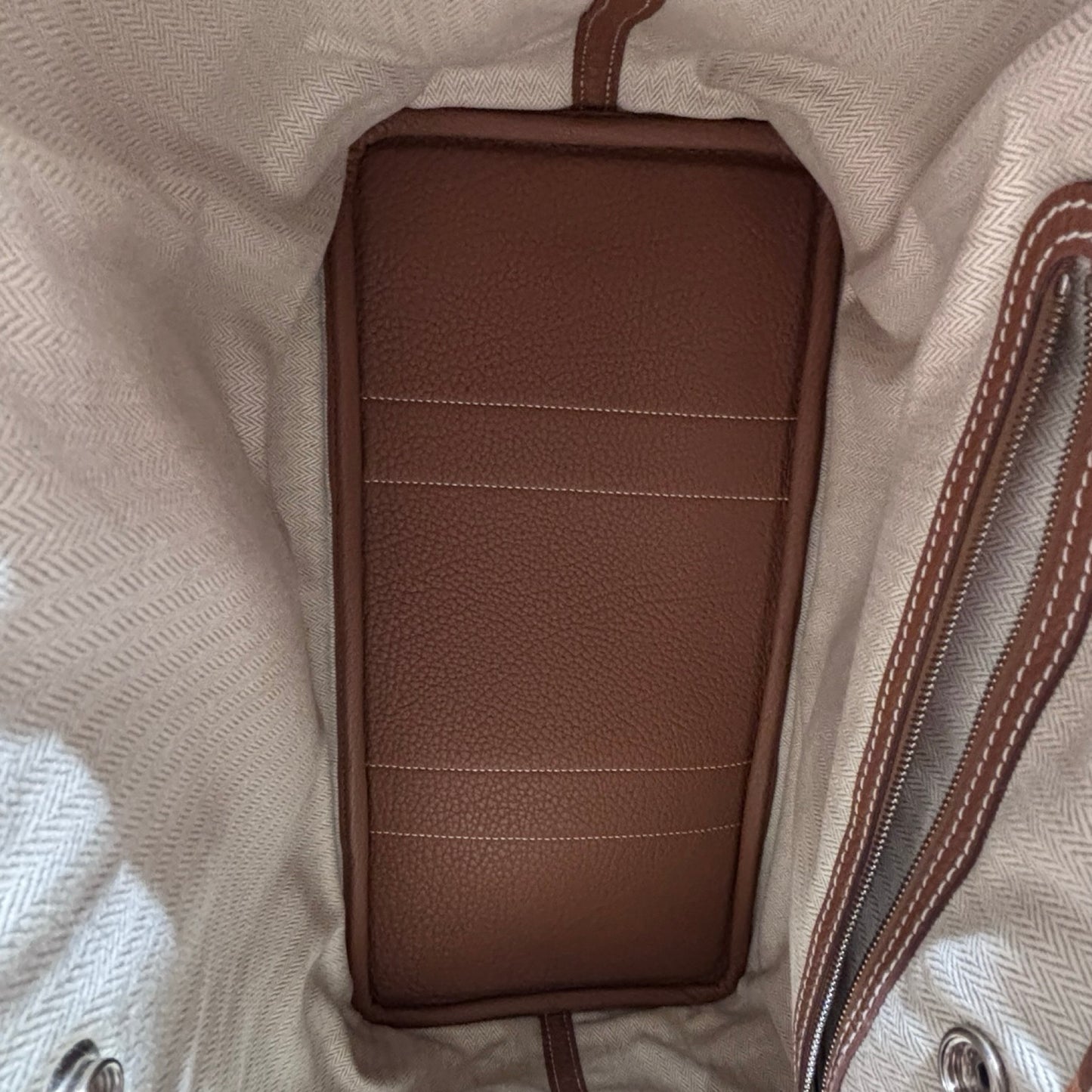 Used HERMÈS Garden Party Tote Bag Beige GHW