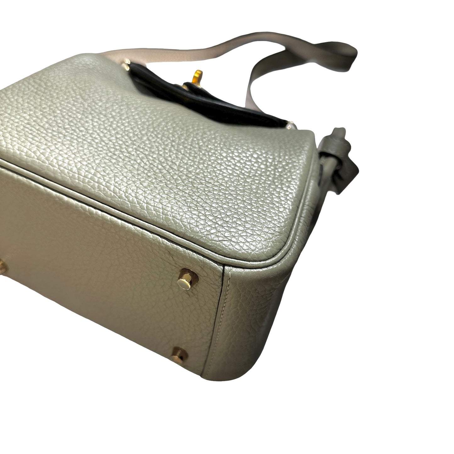 Used Hermès Mini Lindy Cross Body Bag Green GHW