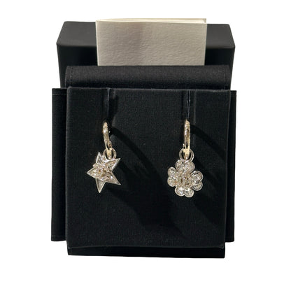 Used Chanel White Gold Earrings PHW