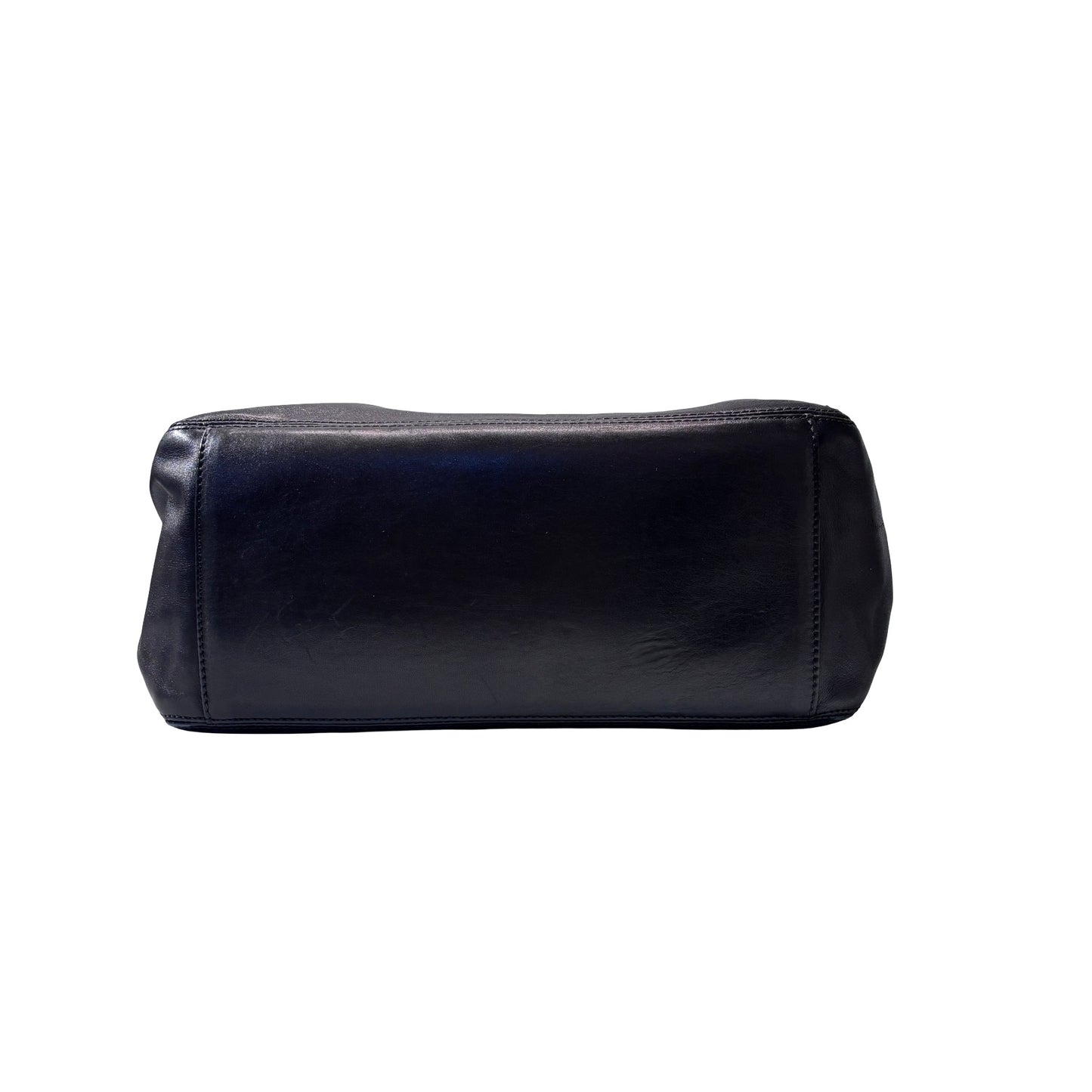 Used CHANEL Calfskin Leather Top Handle Village Shoulder Bag Black